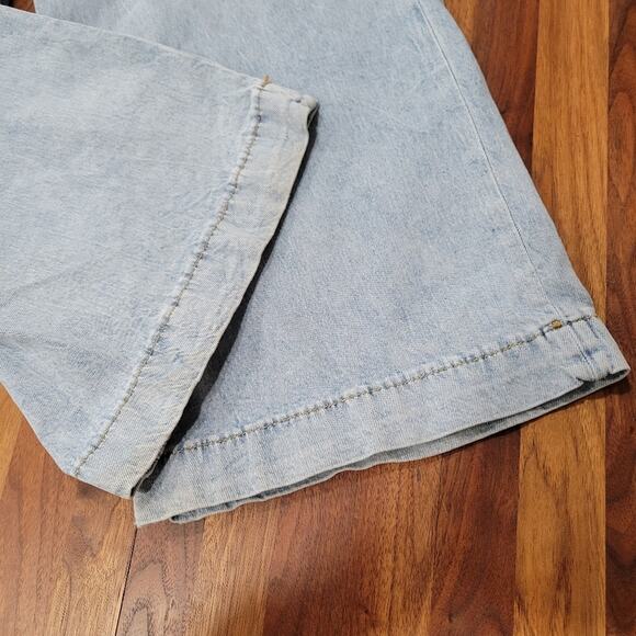 On 34 Sailor Jeans Sailor Buttons At Sides High Rise Wide Leg Size 16/33 - Picture 6 of 12